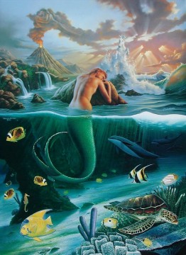Meerjungfrau Träume Fantastische Ölgemälde